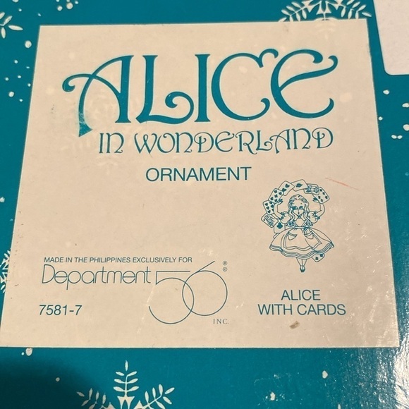 Department 56 Alice with cards Alice in Wonderland ornament - Picture 2 of 7